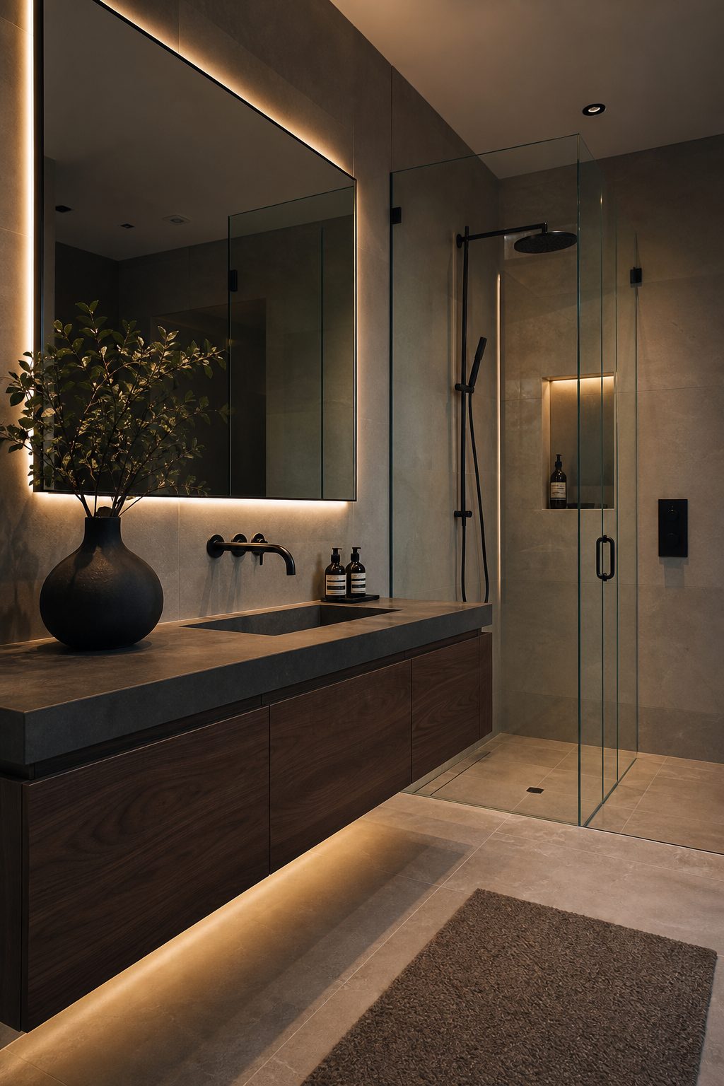Modern floating bathroom vanity
